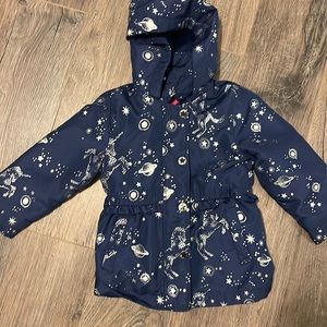 Navy blue rain coat